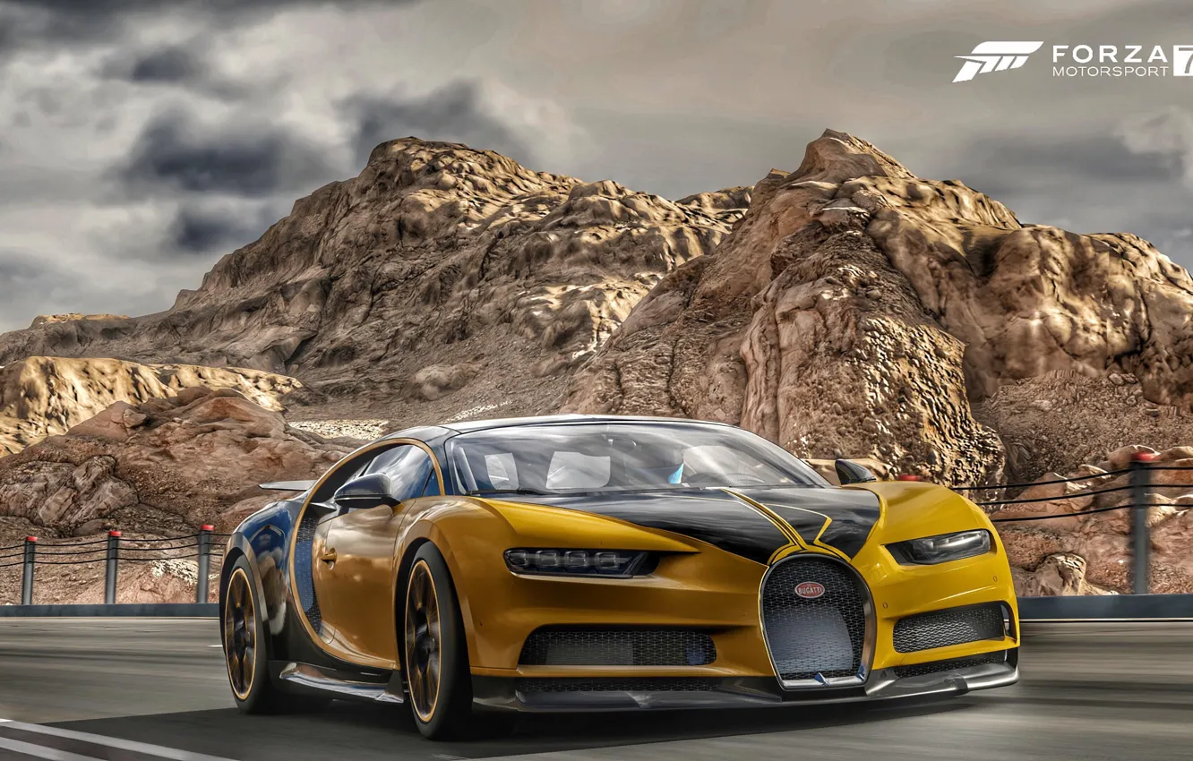Photo wallpaper Bugatti, Microsoft, game, Chiron, Forza Motorsport 7