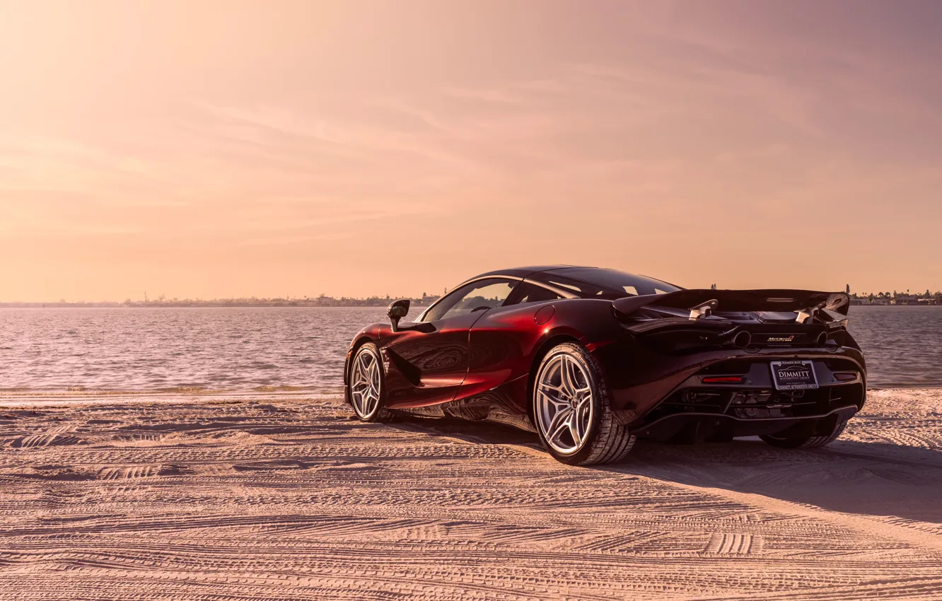 Photo wallpaper McLaren, 720S, MSO, rear view, supercar, 2018, beach