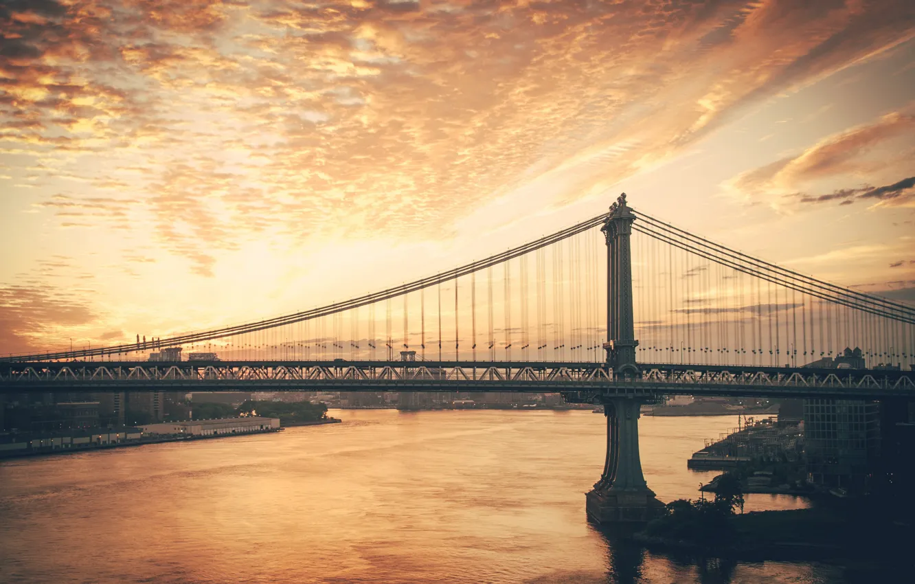 Photo wallpaper City, New York, Sunrise