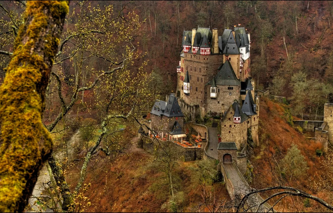 Photo wallpaper autumn, nature, castle