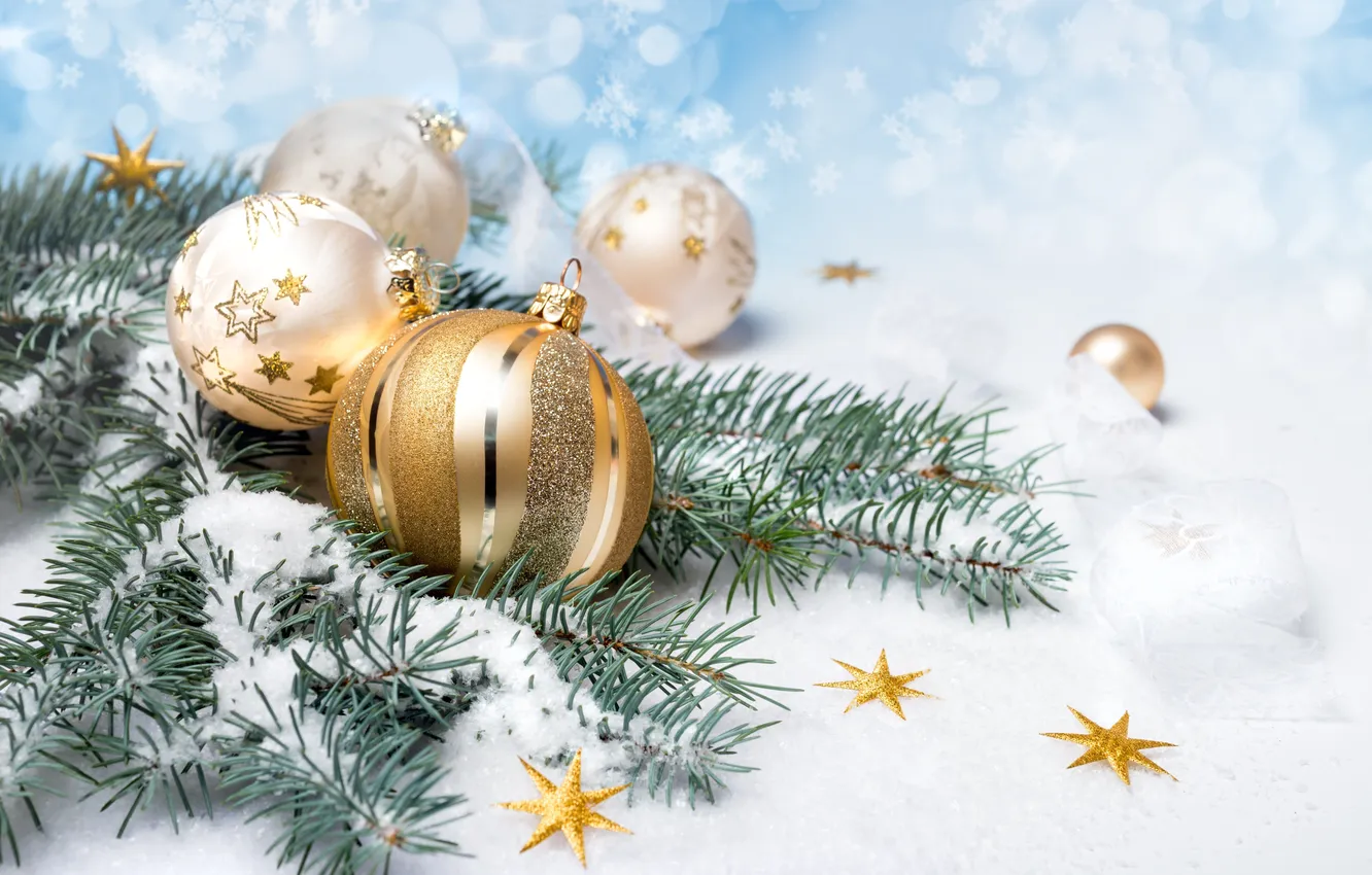 Photo wallpaper balls, decoration, holiday, new year, Christmas, Christmas, New Year