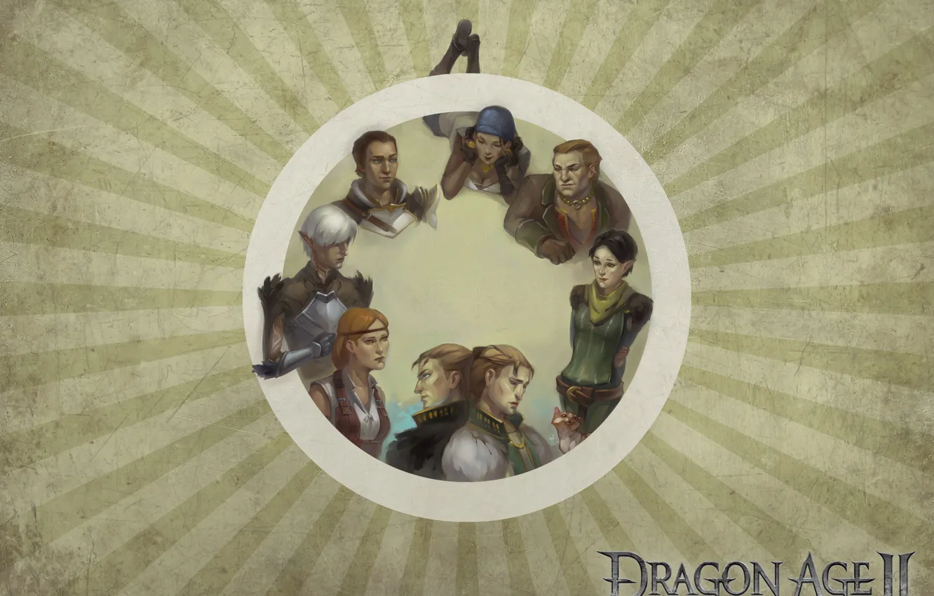Photo wallpaper Dragon Age 2, bioware, elf, Fenris, Sebastian Vael, Aveline Vallen, Merrill, Isabela