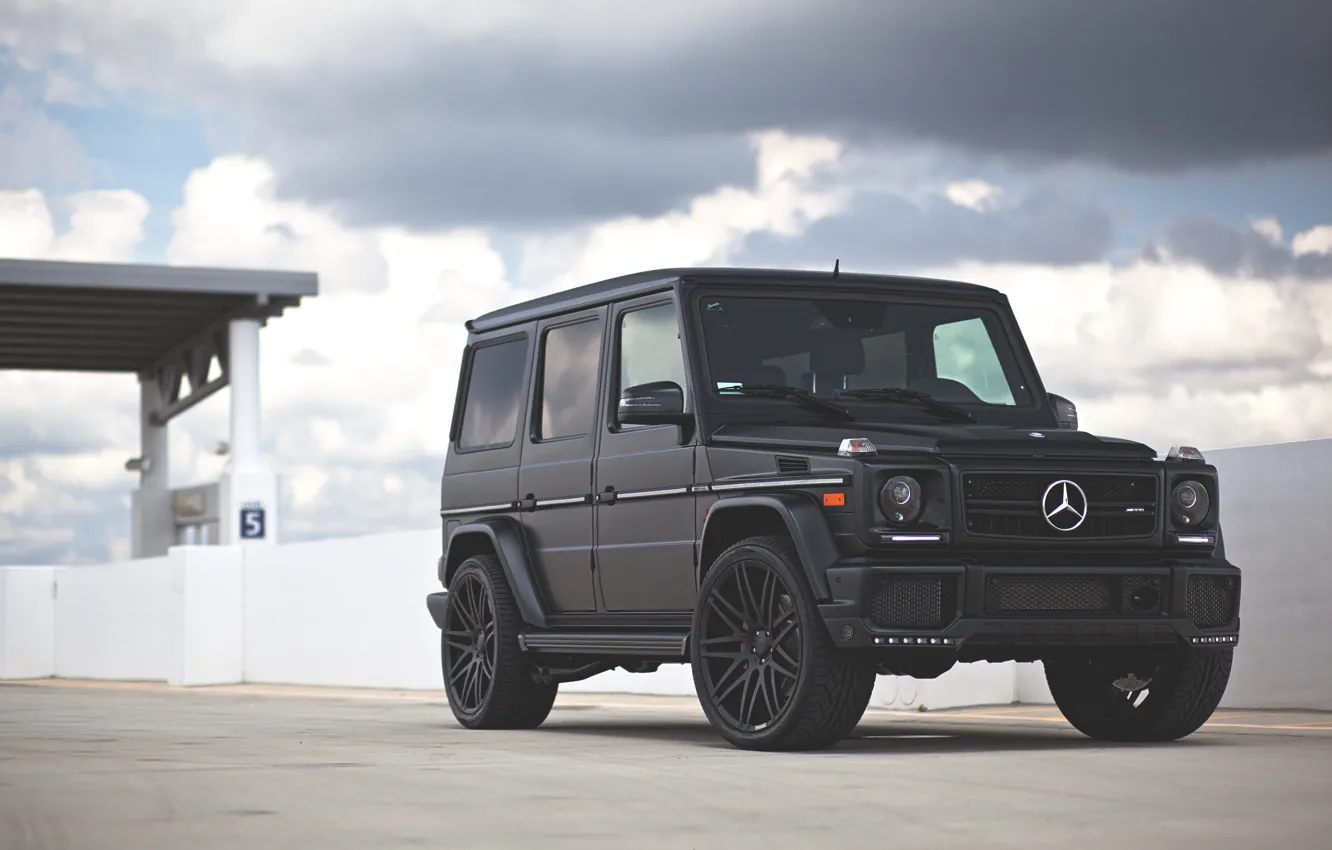 Photo wallpaper Mercedes, AMG, Black, G63, Brick