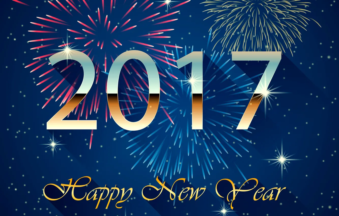 Photo wallpaper New Year, new year, happy, decoration, 2017, holiday celebration