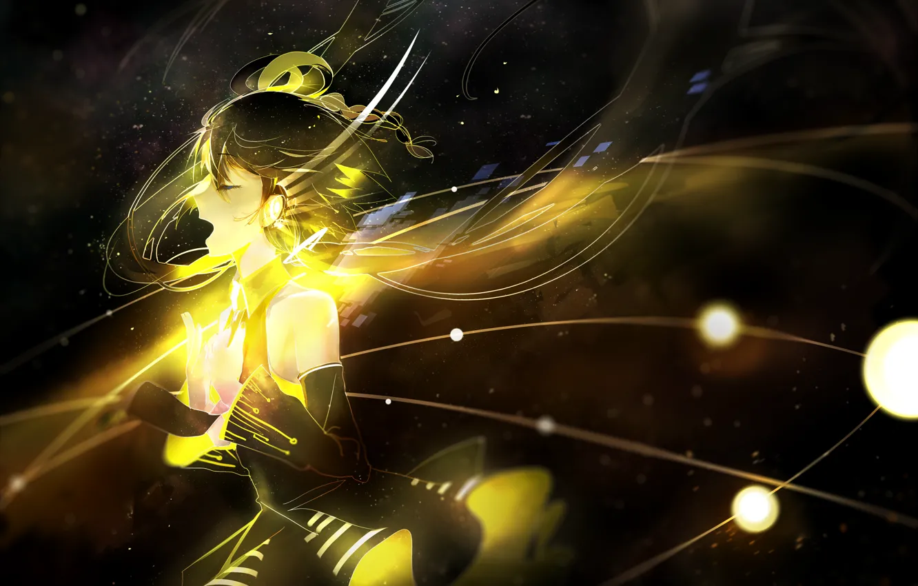 Photo wallpaper girl, Vocaloid, sings, Luo Tianyi