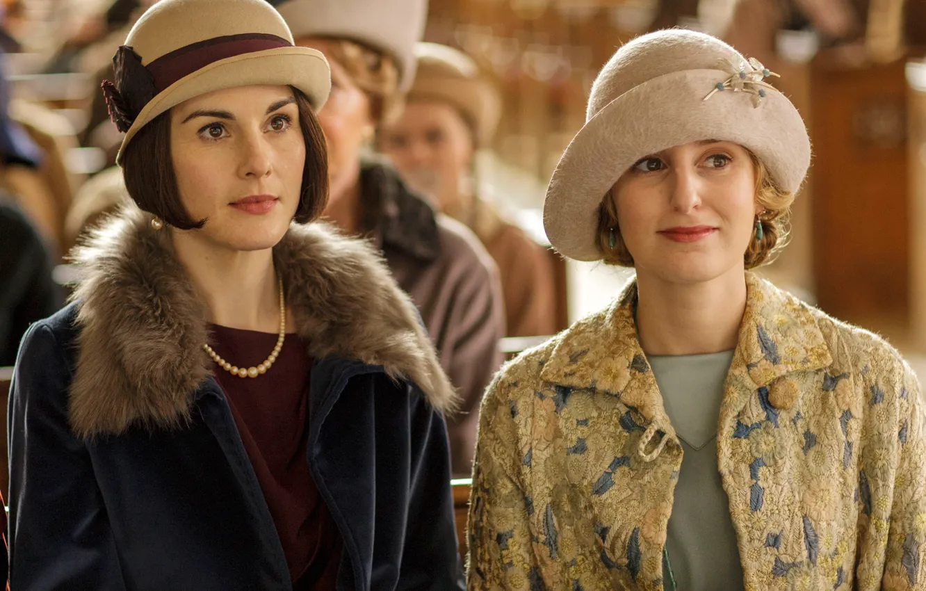 Photo wallpaper actress, the series, characters, Downton Abbey, Michelle Dockery, Edith Crawley, Mary Crowley, Laura Carmichael