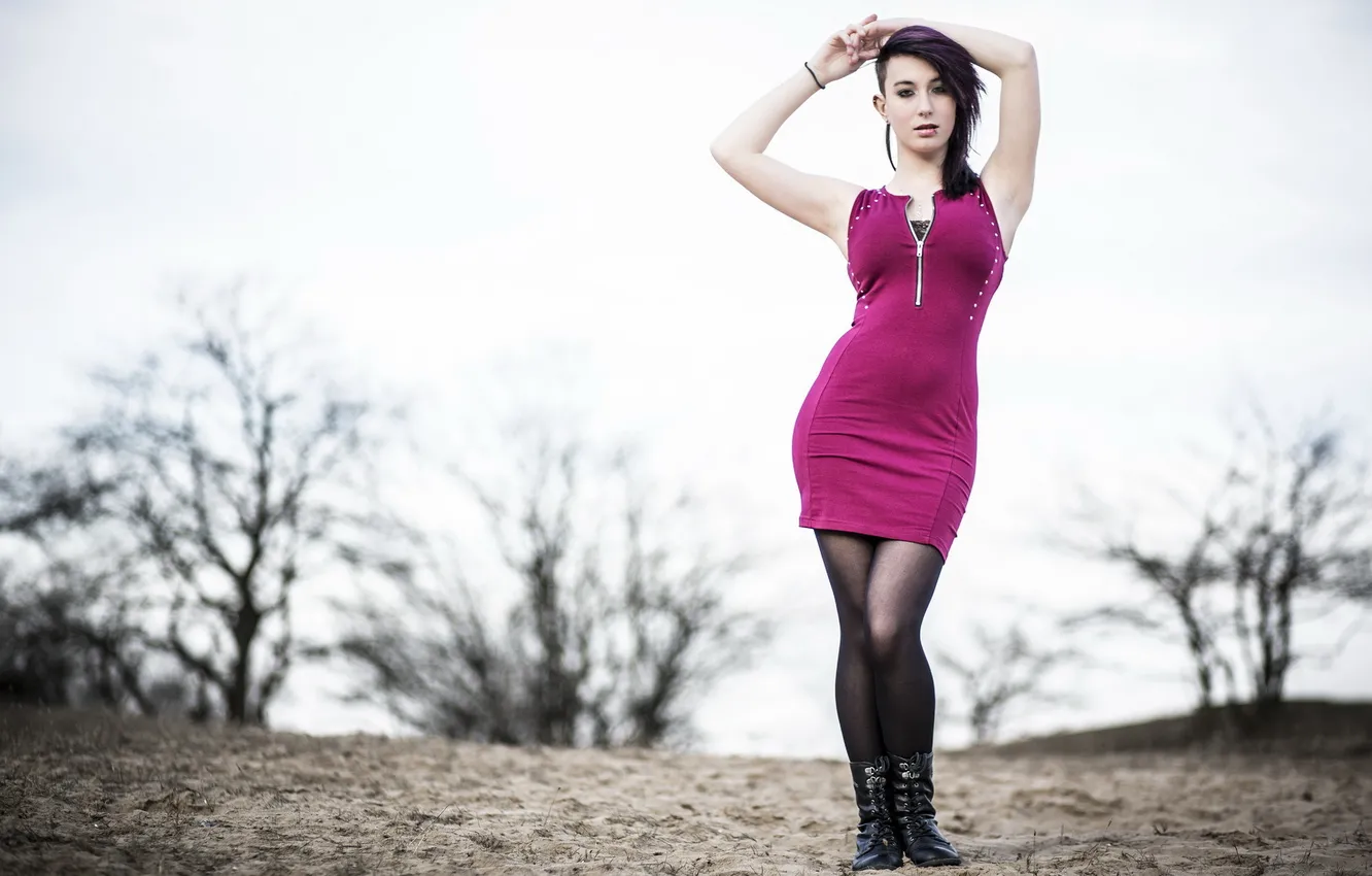 Photo wallpaper girl, pose, background