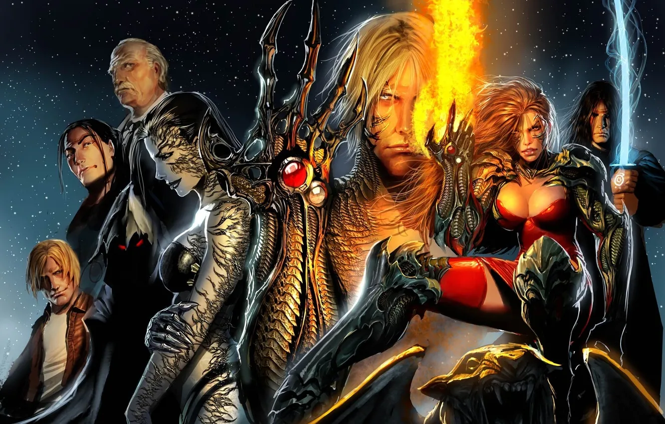 Photo wallpaper warriors, witches, witchblade