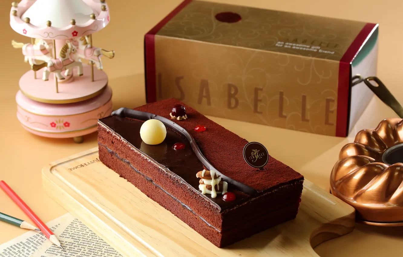 Photo wallpaper chocolate, cake, dessert, decor