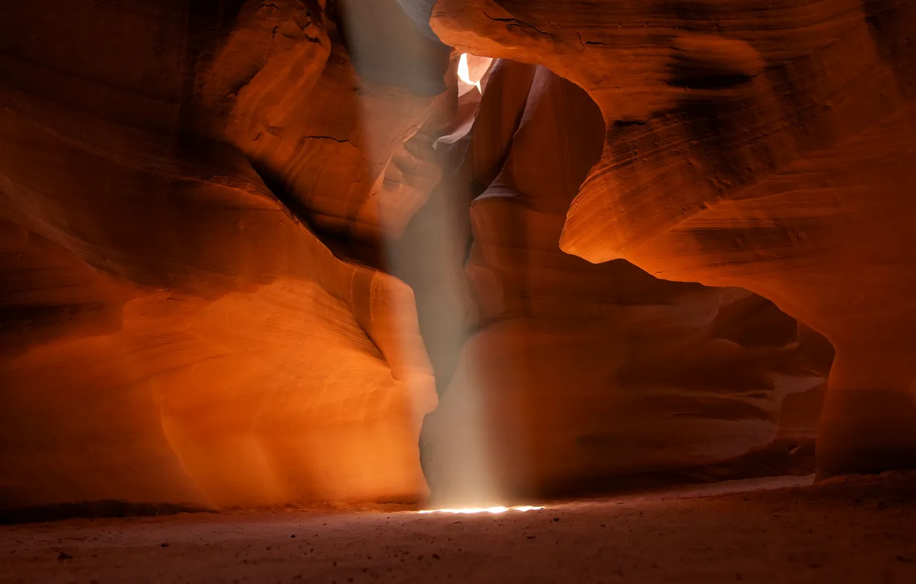 Photo wallpaper sand, light, rocks, ray, texture, canyon, cave, Kameni