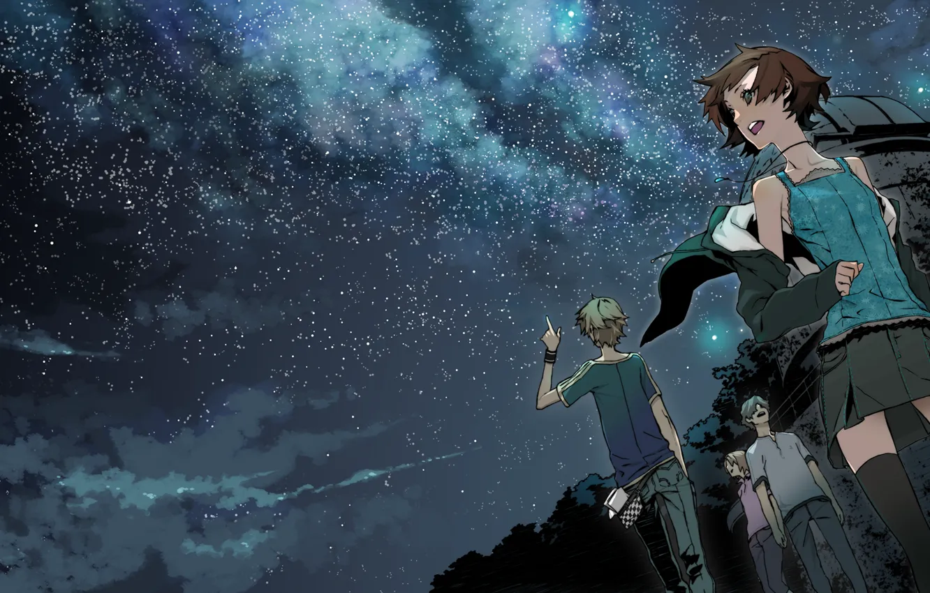 Photo wallpaper Miwa Shirow, supercell, starry sky