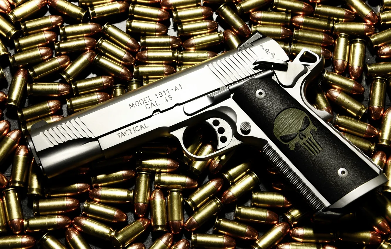 Photo wallpaper gun, weapons, cartridges