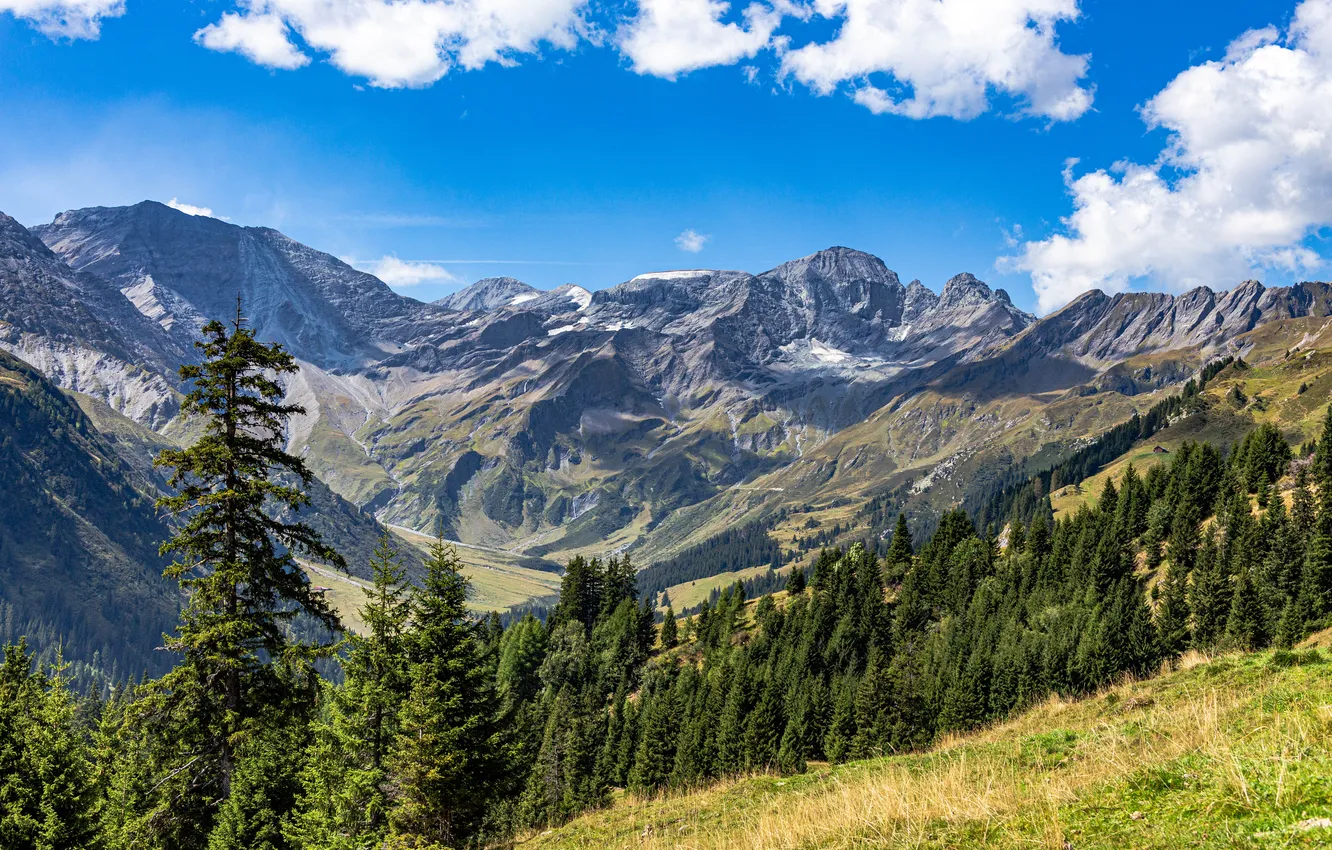 Photo wallpaper Clouds, Mountains, Switzerland, Alps, Landscape, Sardona