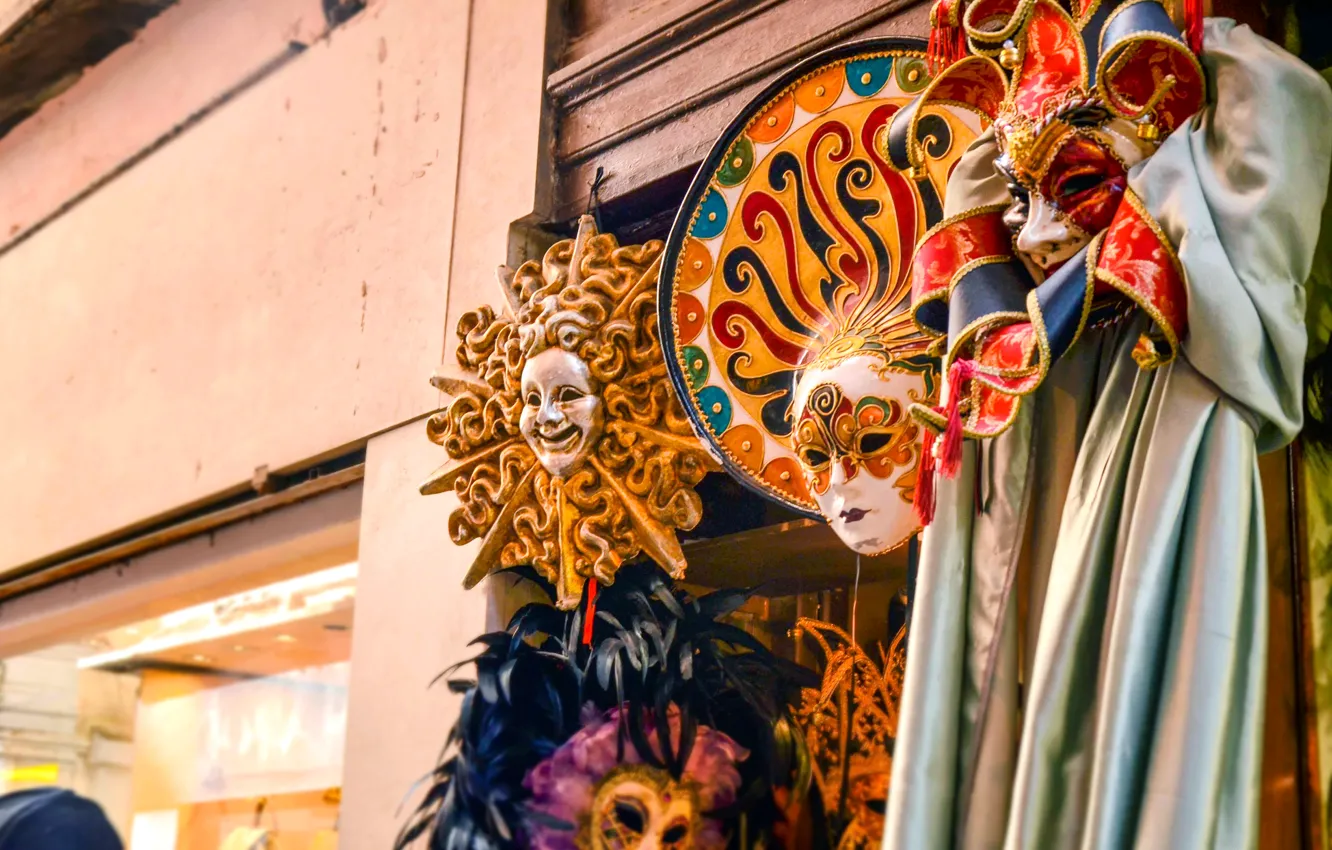 Photo wallpaper mask, Venice, Italy, italy, venice, venice