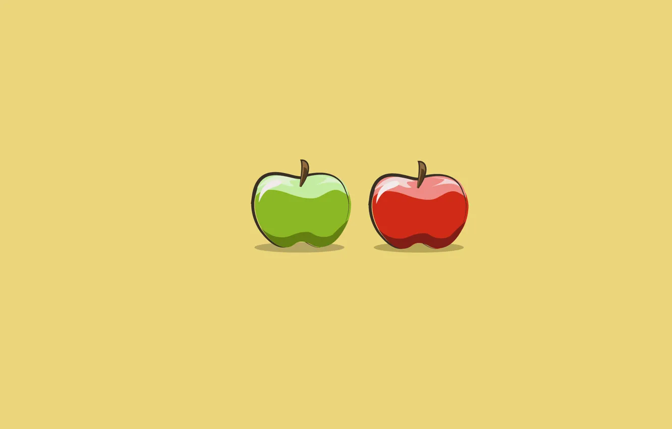 Photo wallpaper apples, color, pair, fruit