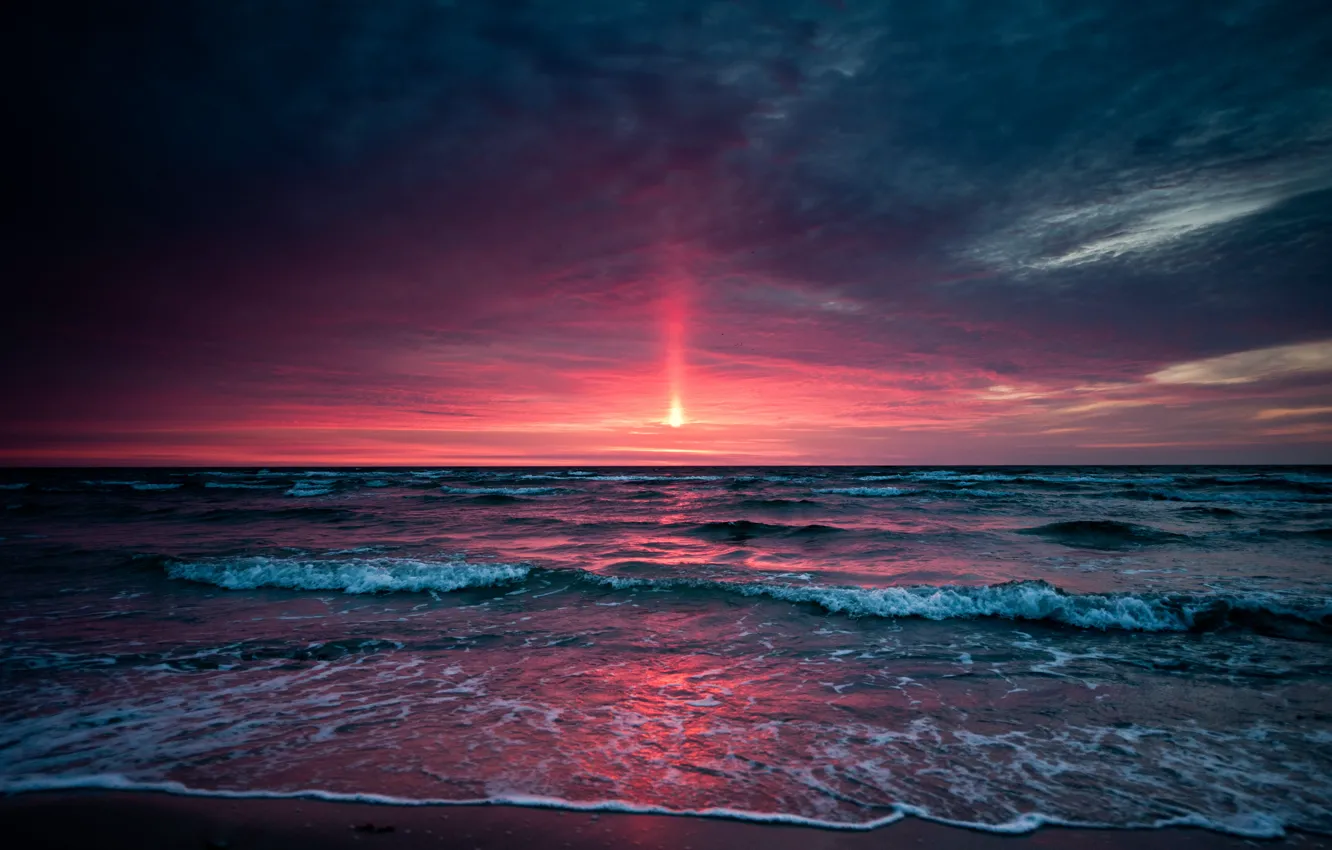 Photo wallpaper sea, the sky, sunset, Sunset