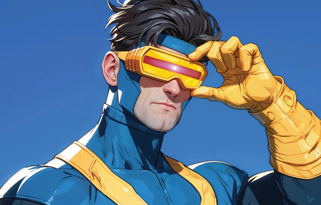 Photo wallpaper glasses, costume, laser, gloves, Cyclops, X-Men, mutant, Cyclop