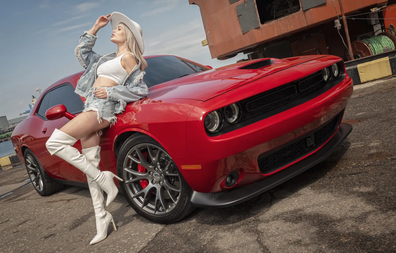 Photo wallpaper girl, sexy, Wallpaper, sweetheart, model, bright, shorts, hat