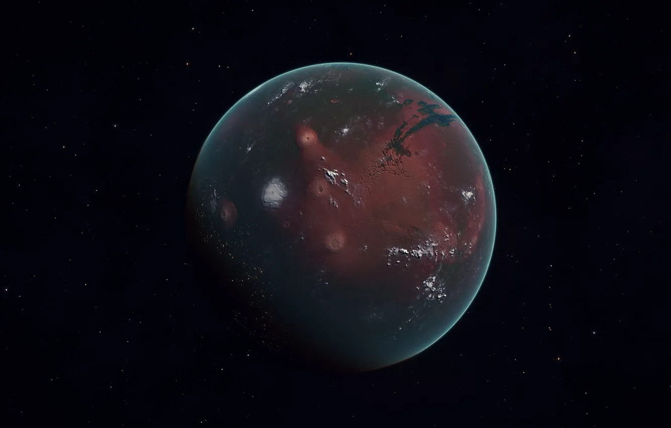 Photo wallpaper space, surface, planet, Mars