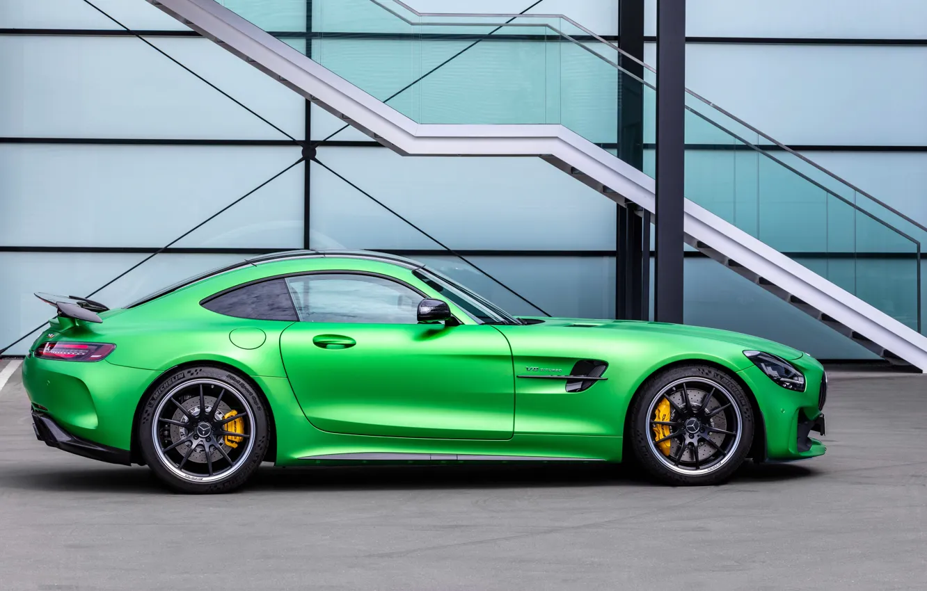 Photo wallpaper Mercedes-Benz, side view, AMG, GT R, 2019