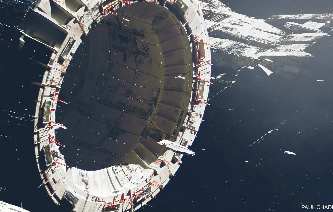 Photo wallpaper transport, construction, station, object, space station