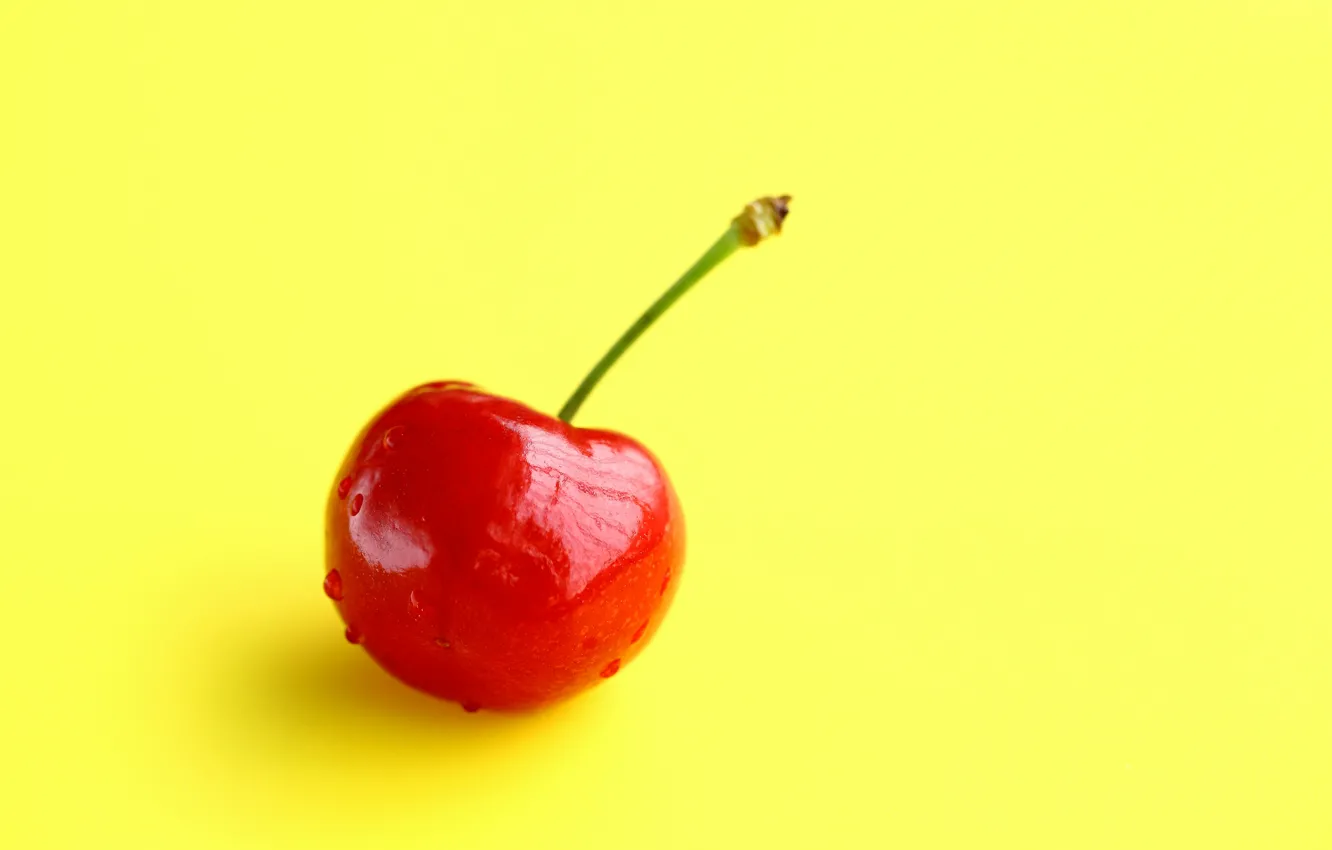 Photo wallpaper yellow, background, berry, Cherry, cherry