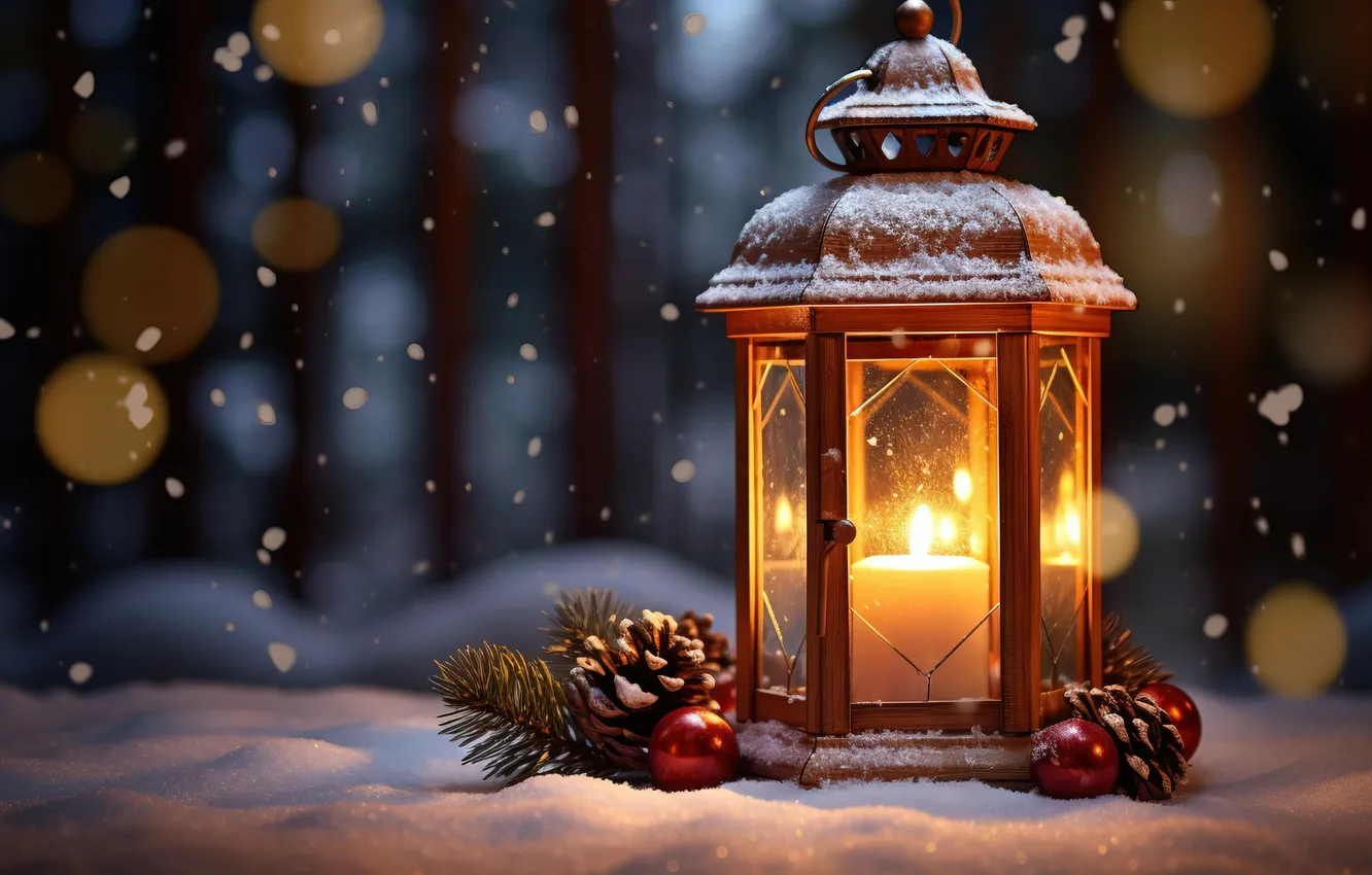 Photo wallpaper winter, snow, decoration, Christmas, bumps, winter, snow, decoration