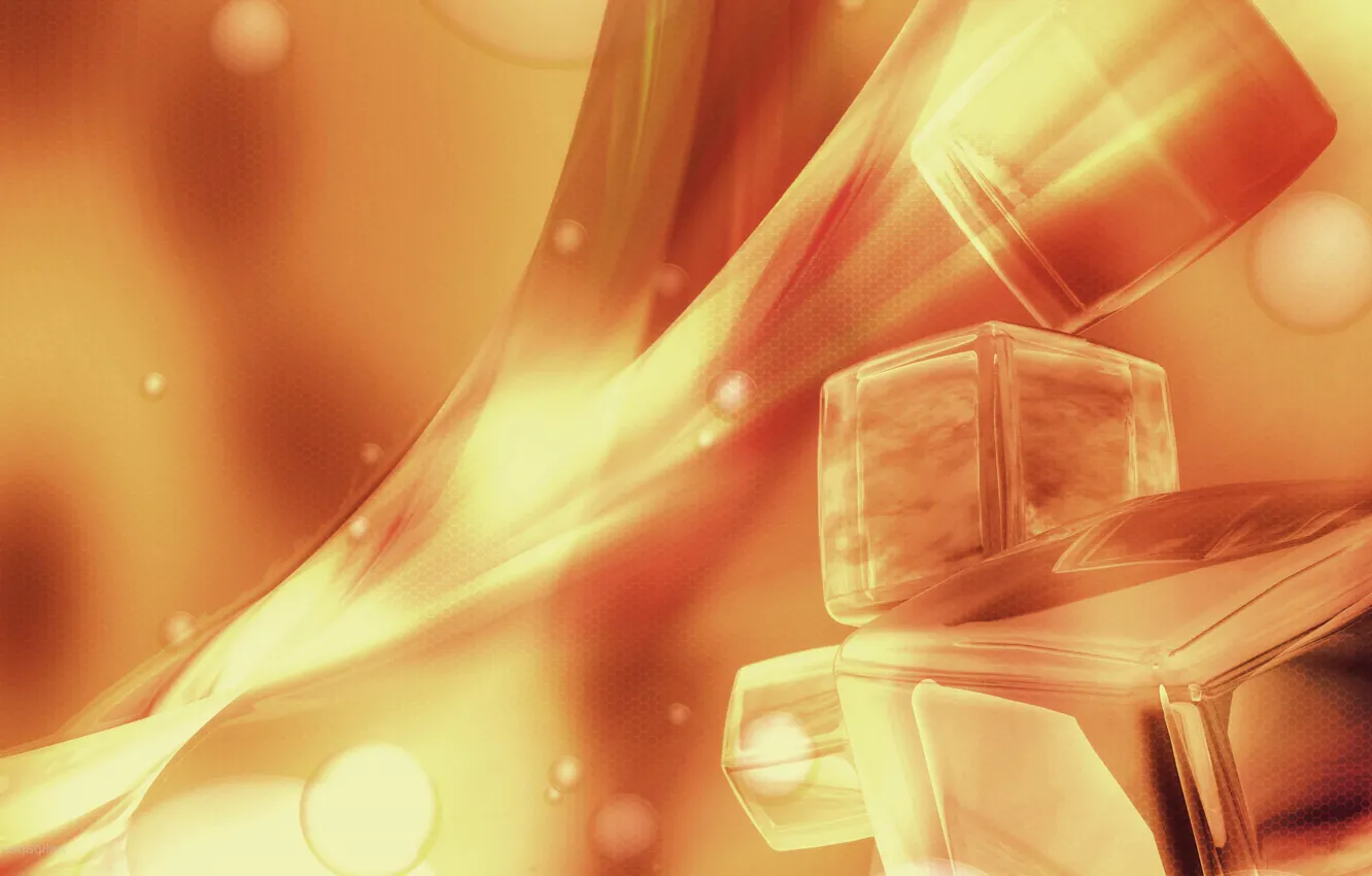 Photo wallpaper light, line, orange, abstraction, Cuba, cubes, graphics, composition