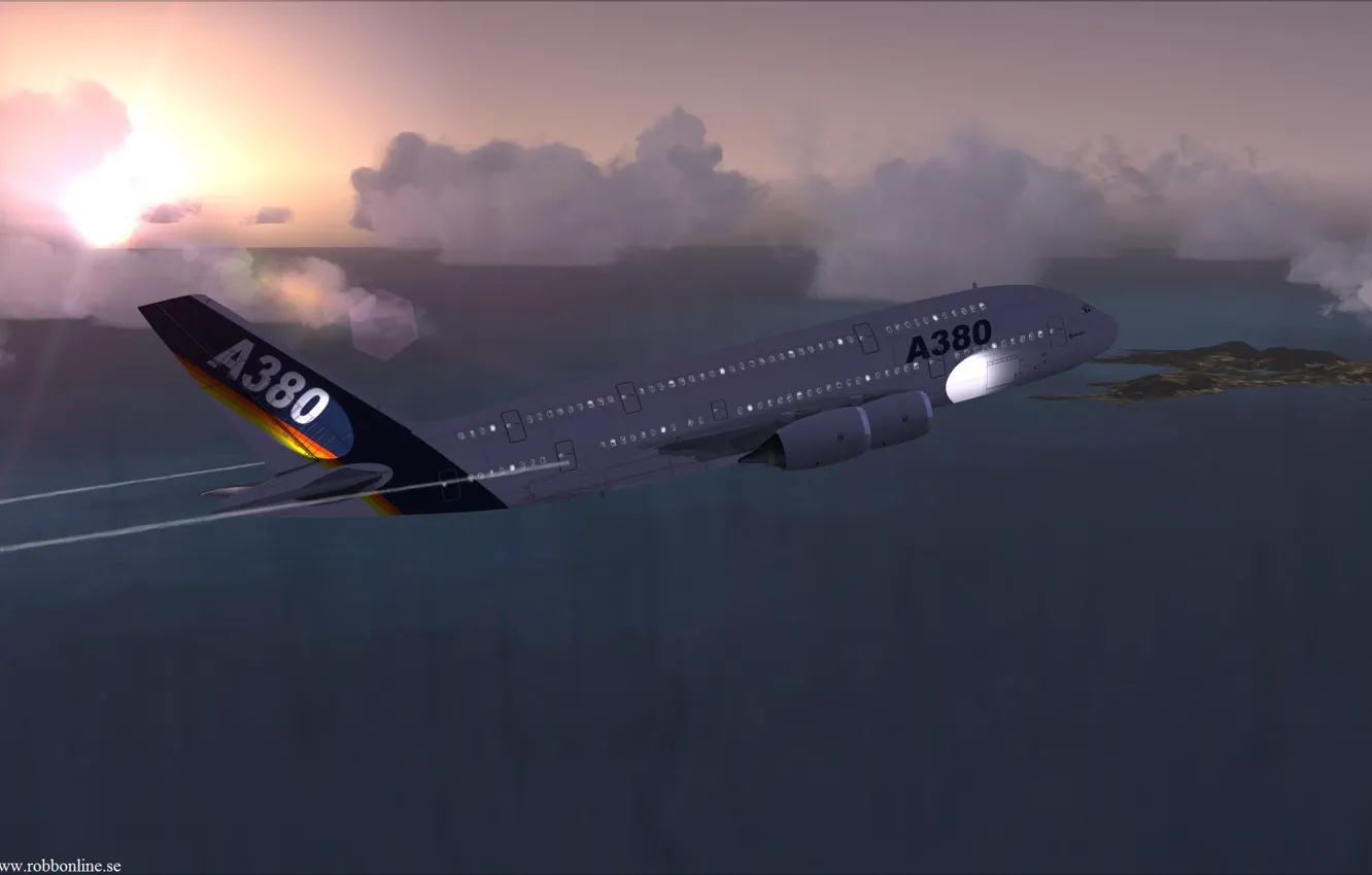 Photo wallpaper flying, airplane, Airliner