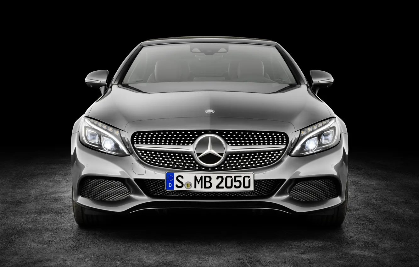 Photo wallpaper Mercedes-Benz, convertible, black background, Mercedes, AMG, AMG, Cabriolet, C-Class