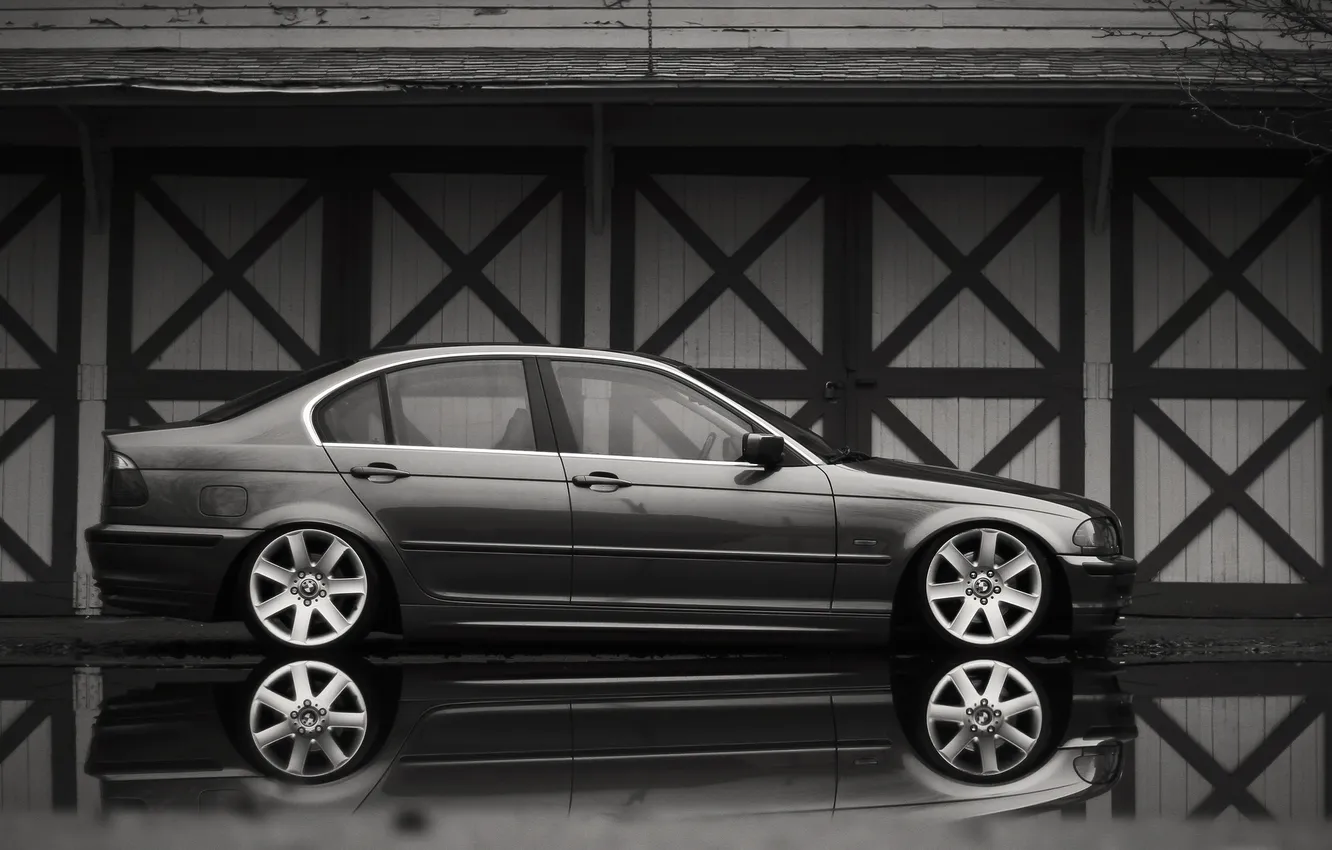 Photo wallpaper reflection, BMW, BMW, grey, E46, The 3 series, 325