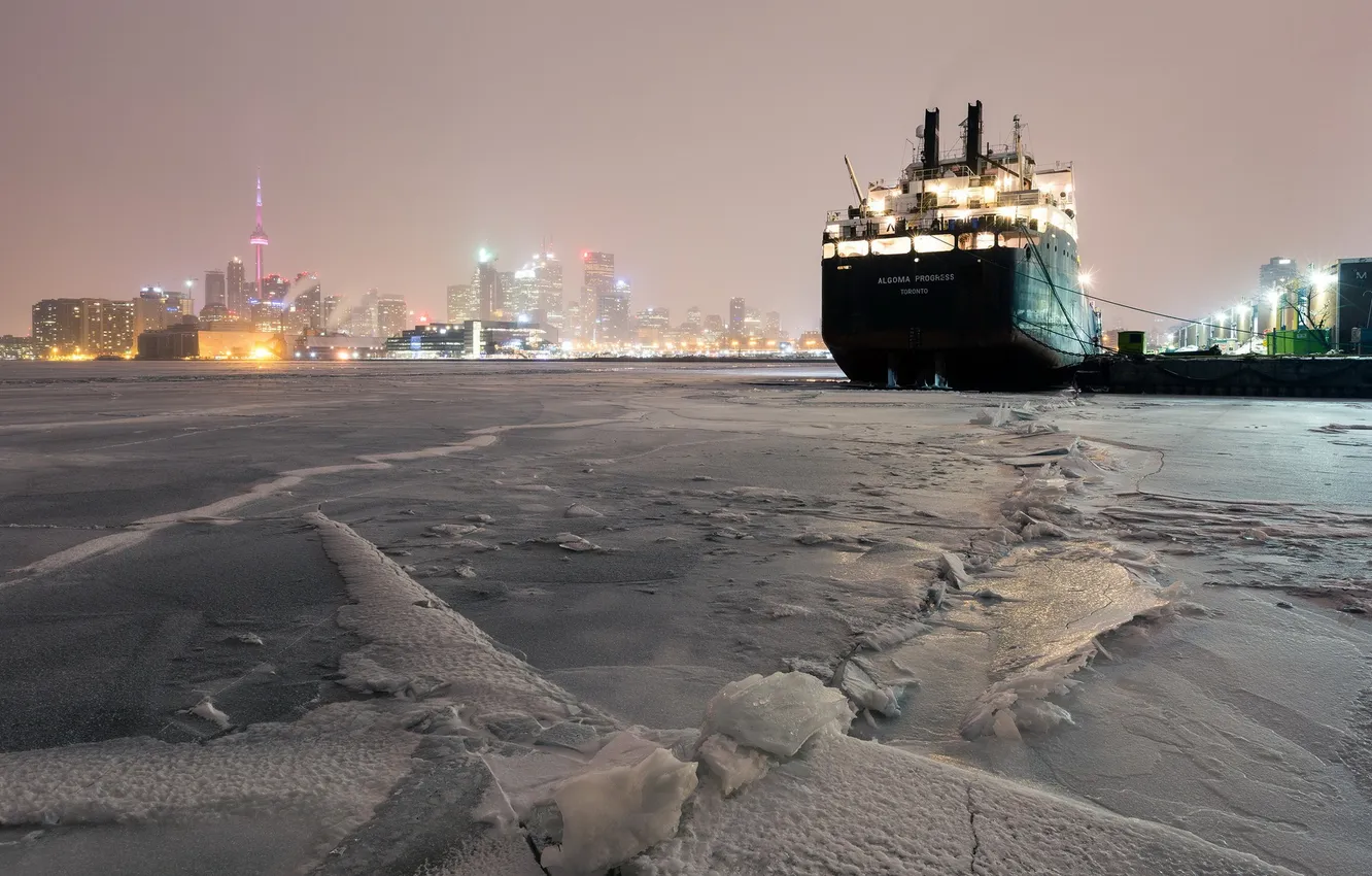 Photo wallpaper the city, port, Toronto