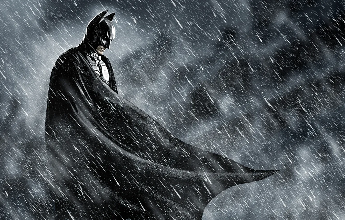 Photo wallpaper batman, Batman, the dark knight, rain, comics, comics, dark knight, superhero