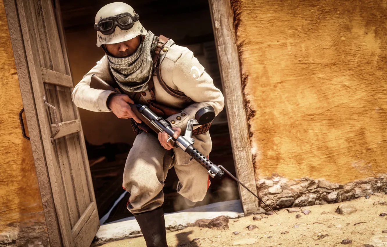 Photo wallpaper weapons, war, the game, soldiers, Electronic Arts, Battlefield 1