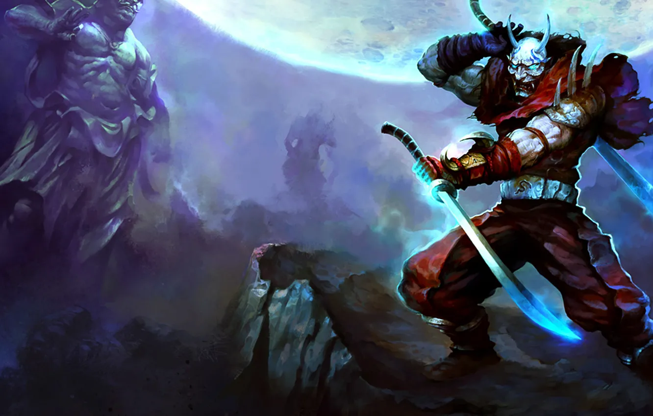Photo wallpaper Shen, LoL, skin, Blood Moon, Legue Of Legends