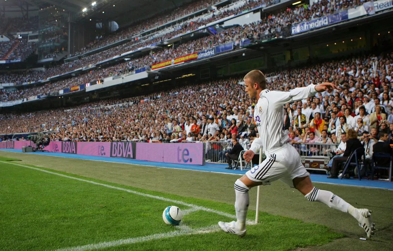 Photo wallpaper Sport, Football, David Beckham, David Beckham, Football, Real Madrid, Real Madrid, Sport