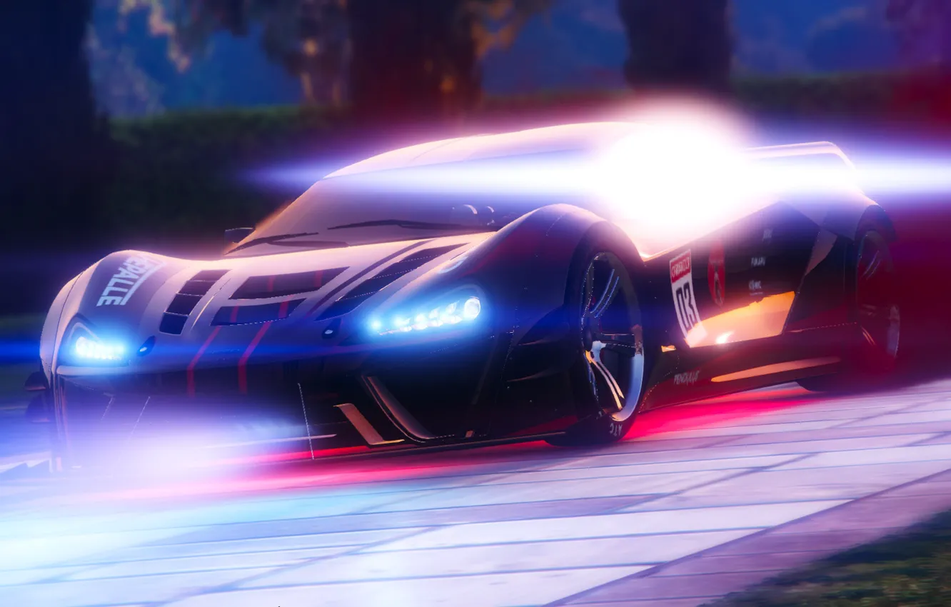 Photo wallpaper Neon, Supercar, gta 5