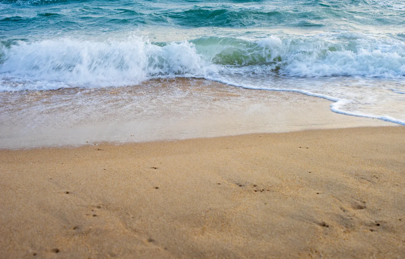 Photo wallpaper sand, sea, wave, beach, summer, summer, beach, sea