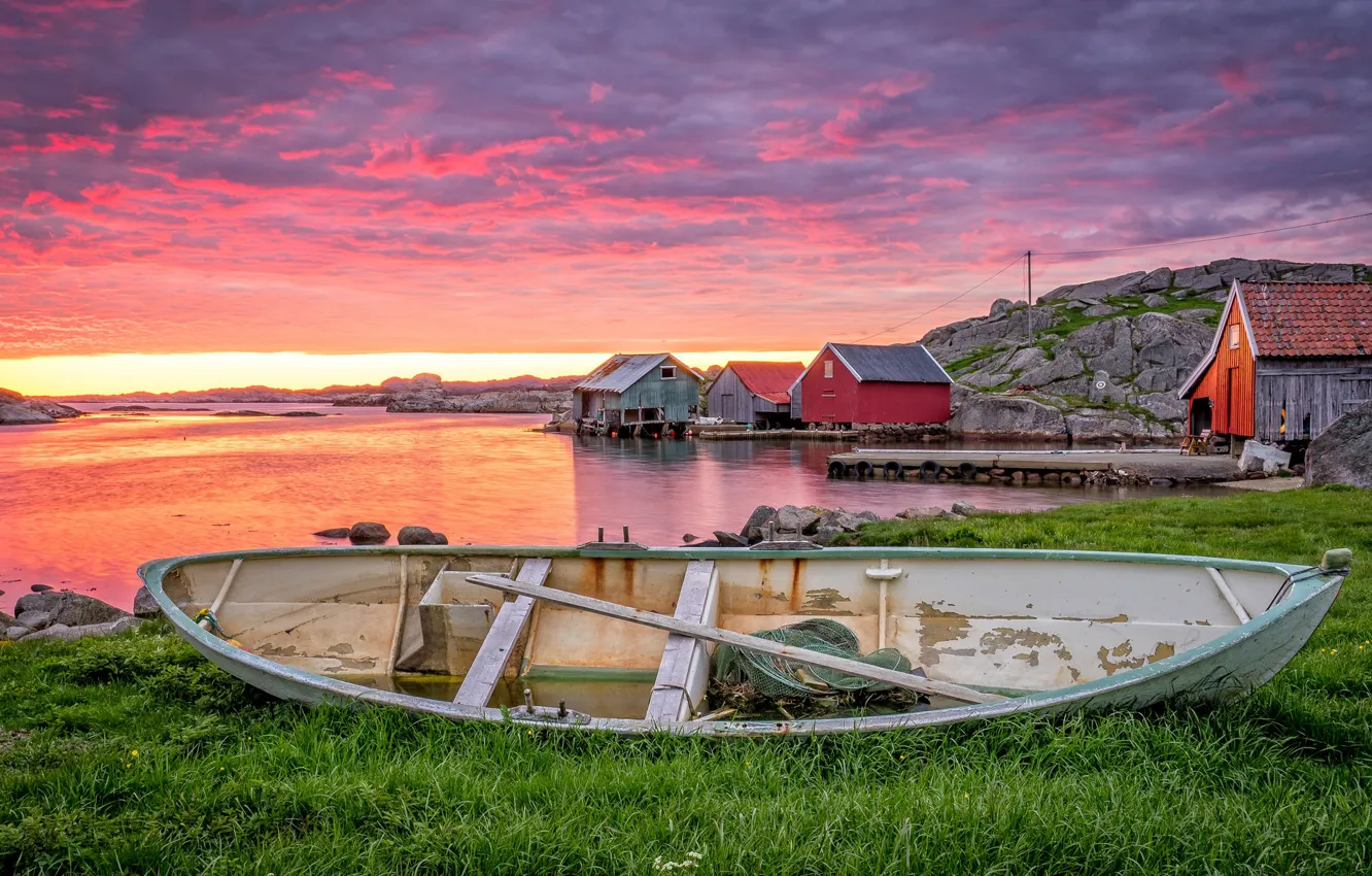 Photo wallpaper boat, Norway, Norway, Rogaland