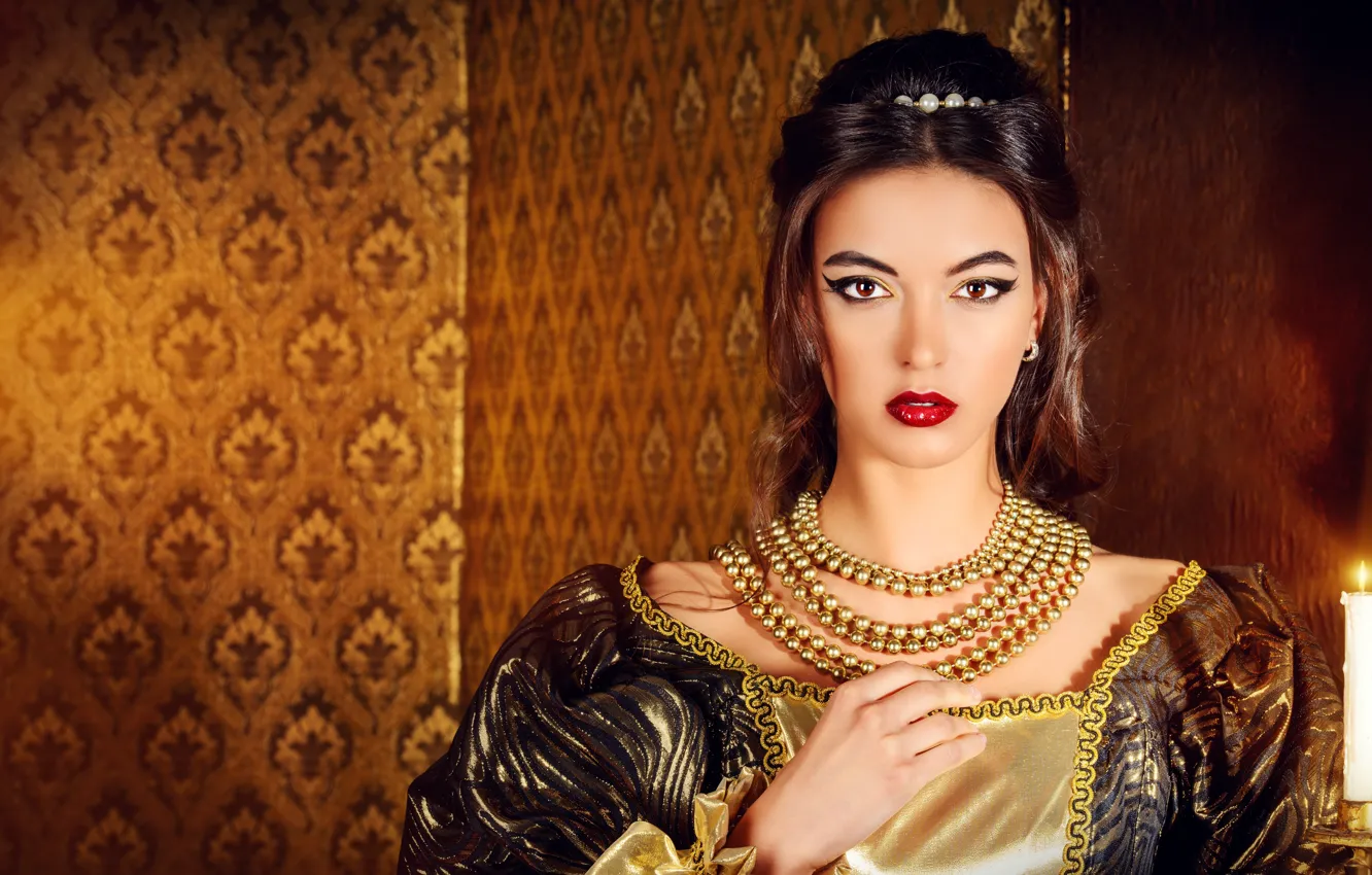 Photo wallpaper look, decoration, lights, style, retro, background, portrait, candles