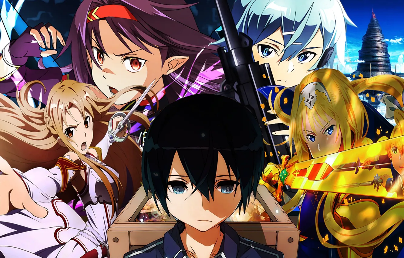 Photo wallpaper collage, sword art online, Sword Ard Online