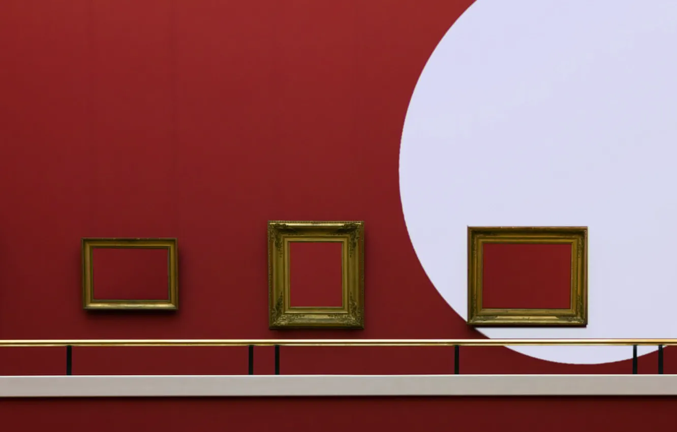 Photo wallpaper minimalism, White Shape, Red Wall