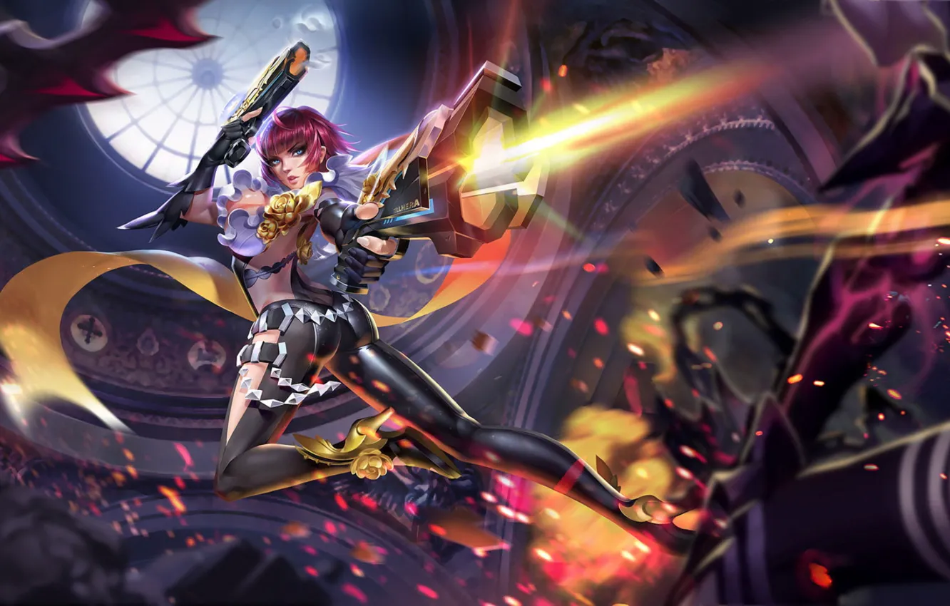 Photo wallpaper weapons, attack, shot, battle, the dome, arena, online, MOB