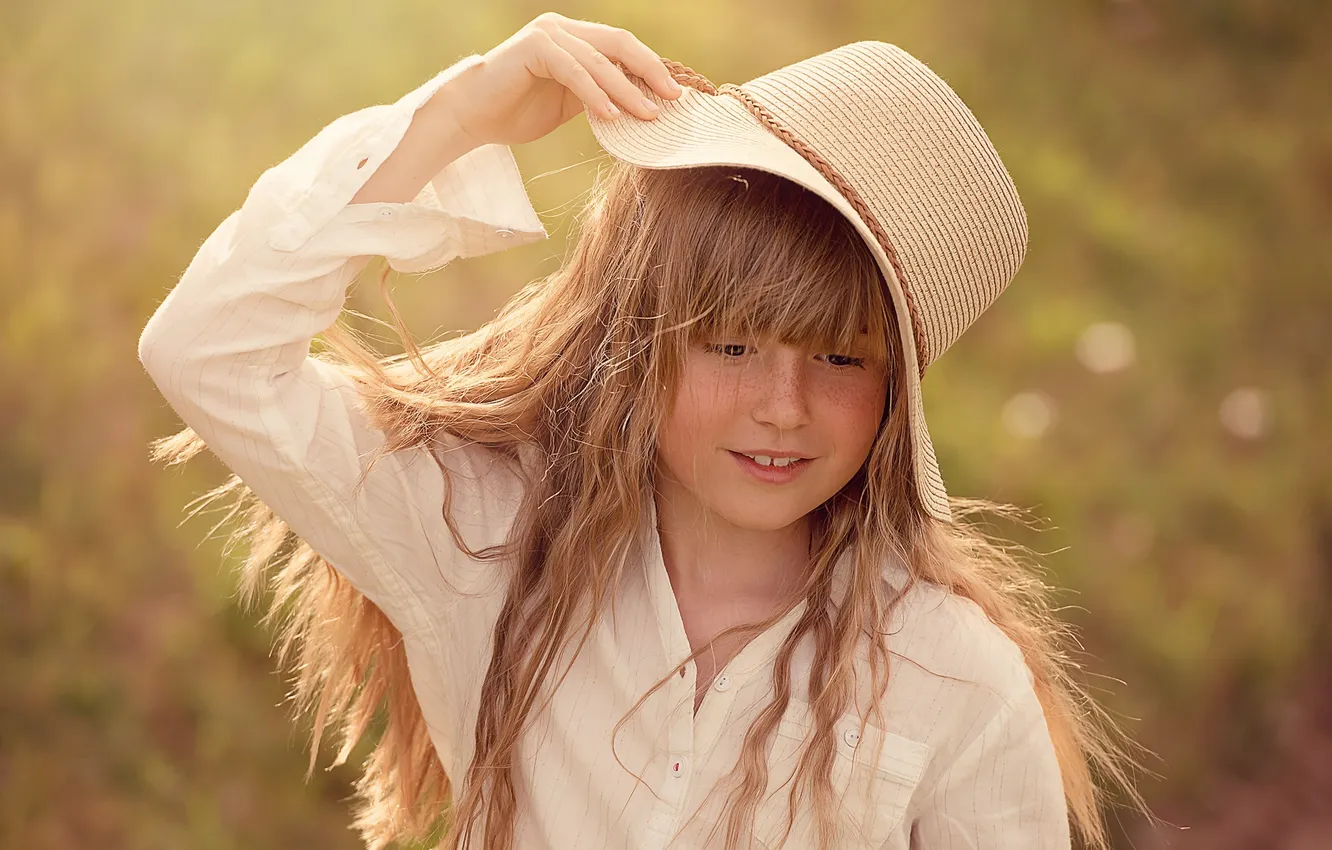 Photo wallpaper summer, nature, hat, girl