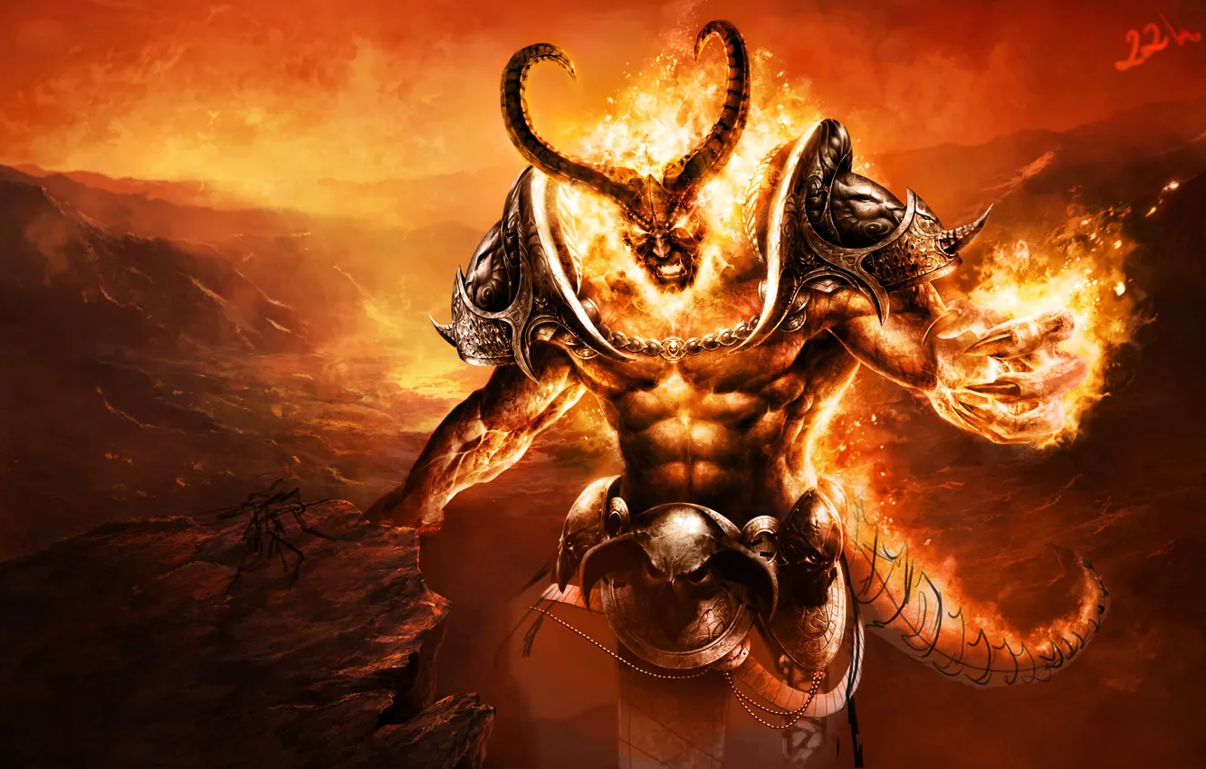 Photo wallpaper lights, hell, the demon, heat, not so random