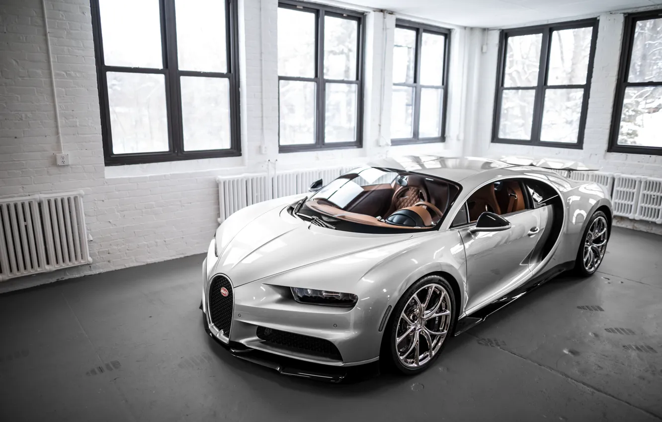 Photo wallpaper Bugatti, Windows, Silver, VAG, Sight, Chiron, 16/4