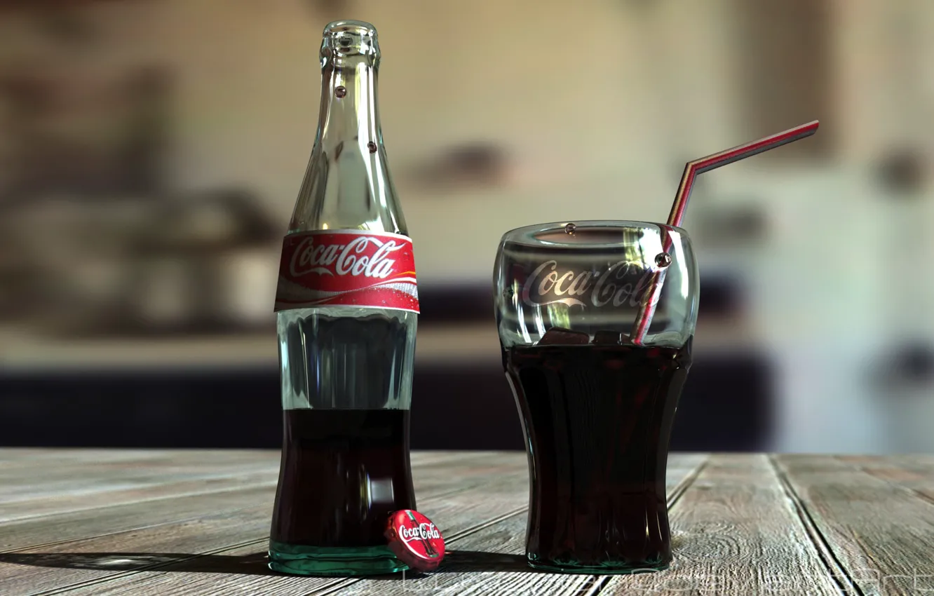 Photo wallpaper glass, bottle, coca-cola, Coca-Cola, Cola, lemonade
