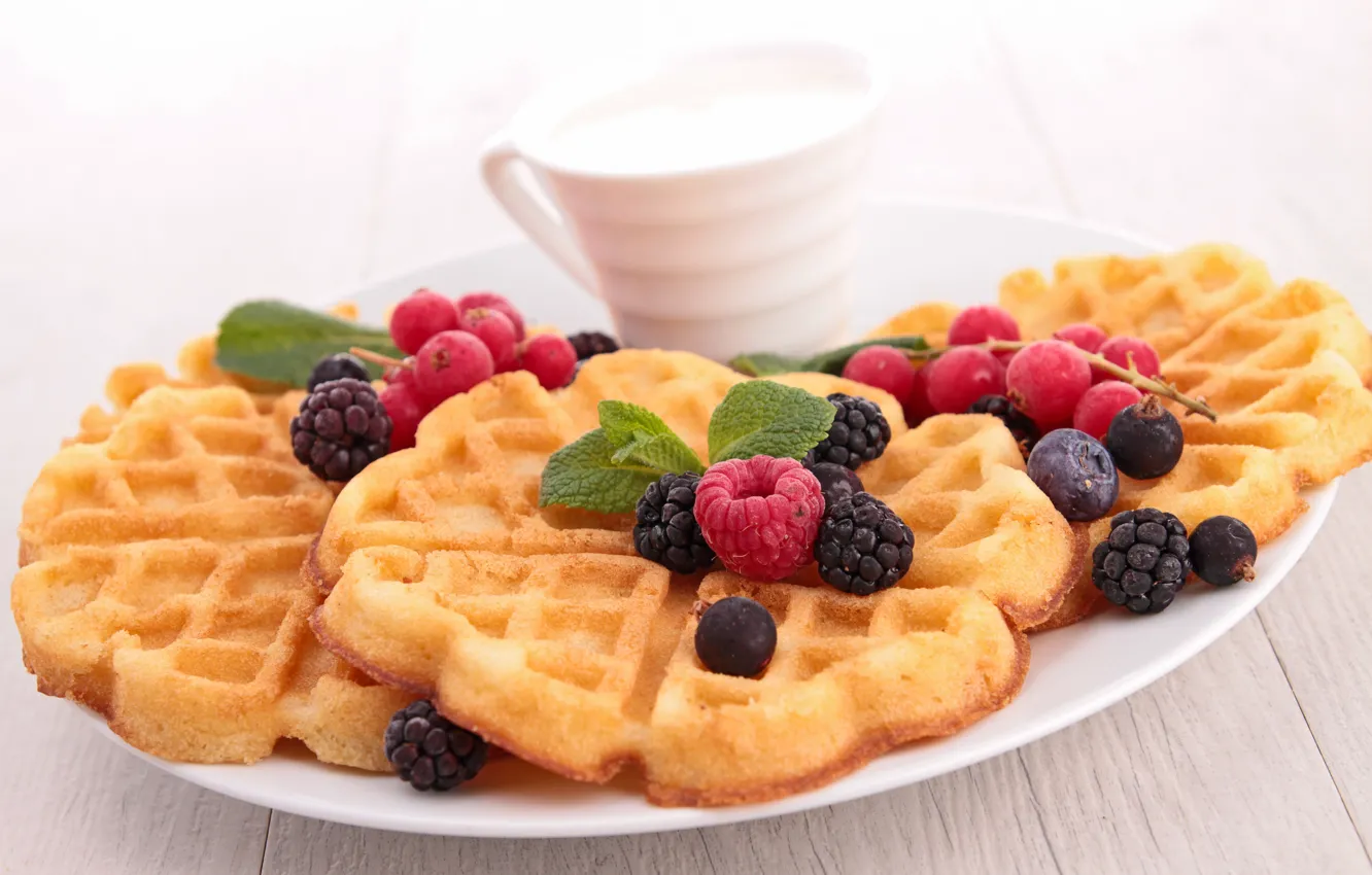 Photo wallpaper raspberry, food, blueberries, cake, dessert, food, BlackBerry, sweet