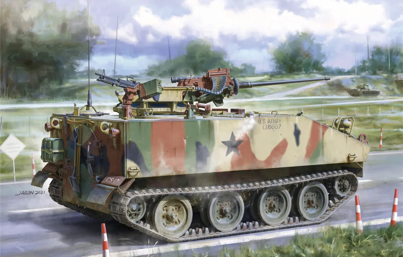 Photo wallpaper USA, US Army, APC, Jason, BRM, M114A1E1 CRV, M114A2