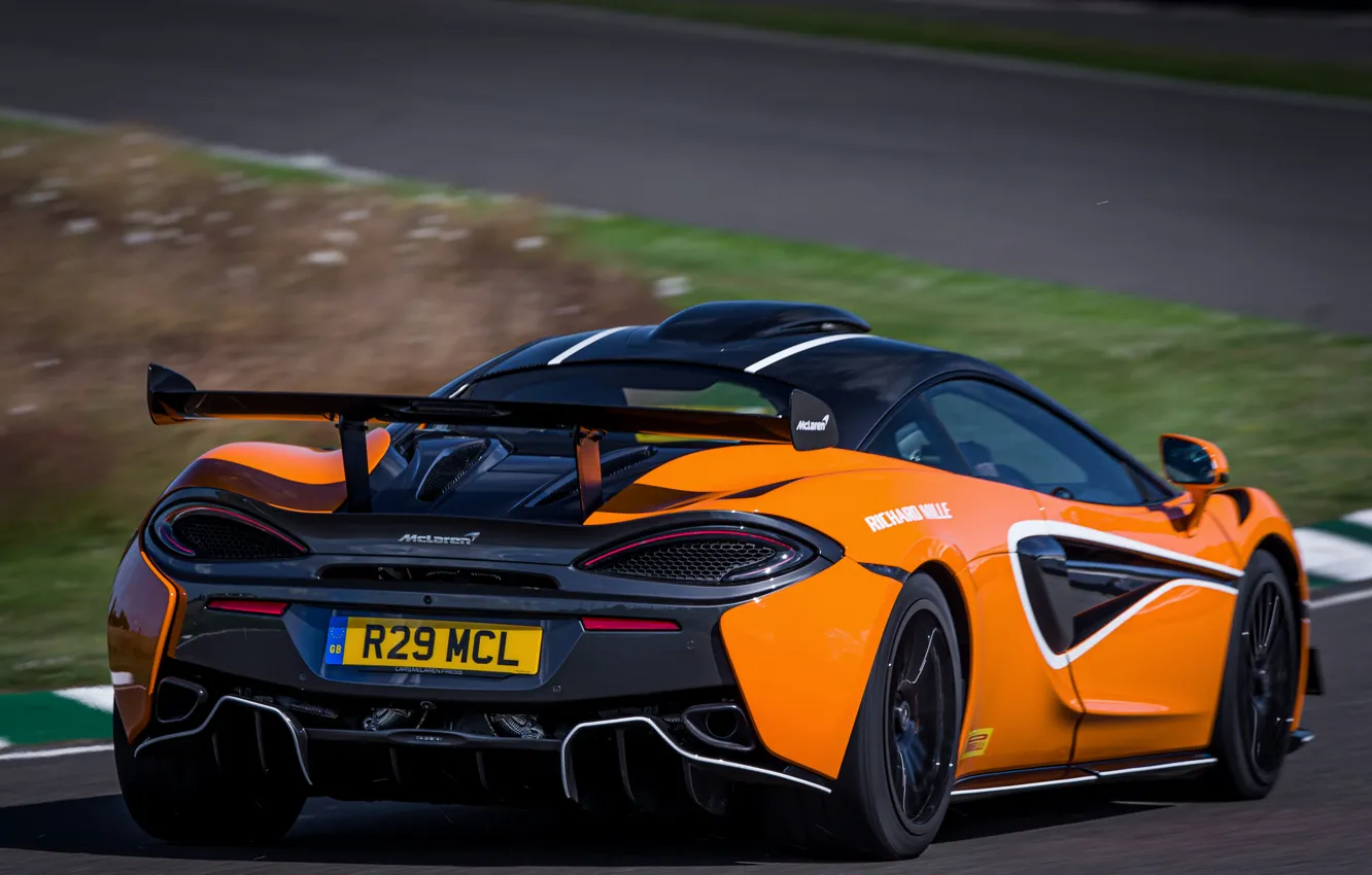 Photo wallpaper coupe, McLaren, wing, back, track, 2020, V8 twin-turbo, 620R